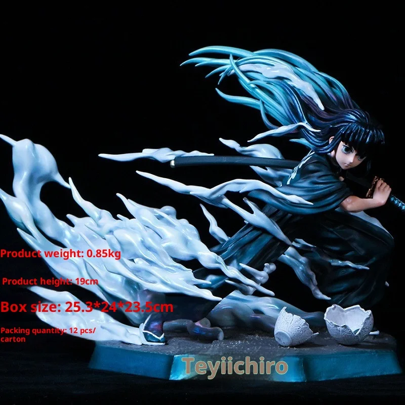 Demon Slayer Kimetsu No Yaiba Mist Pillar Tokito Muichiro Battle Pose Anime Merchandise Action Figure Desktop Decoration Model