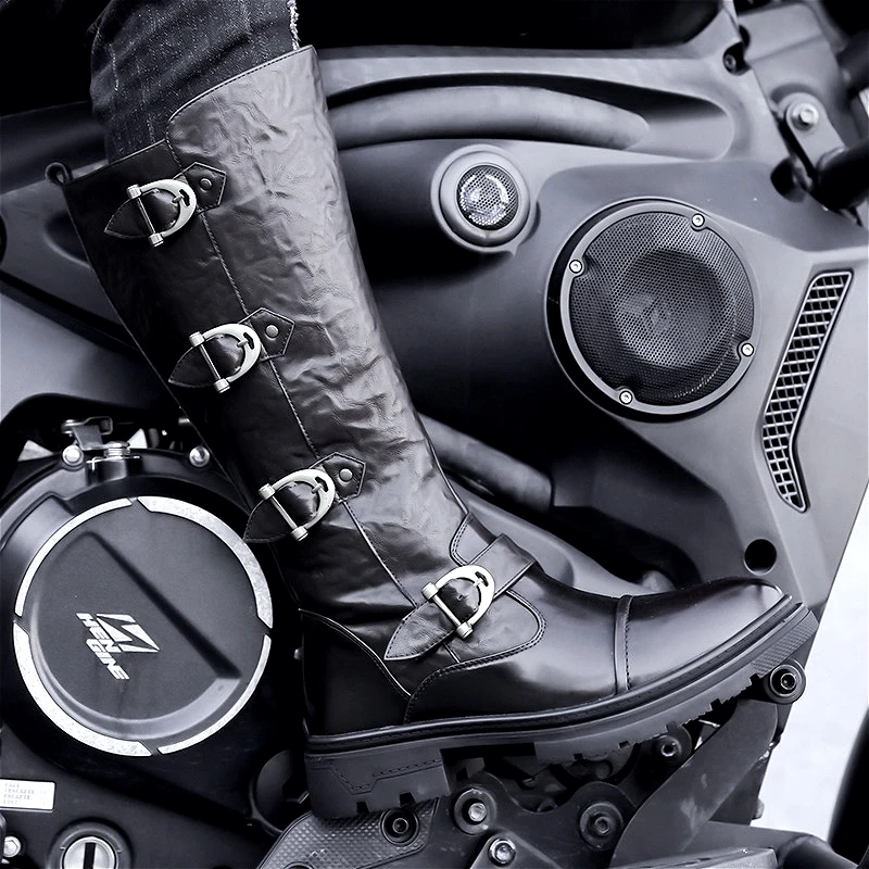 

Big Size 38-48 Chelsea Boots for Men Rivet Punk Style Motorcycle Boots Fashion British Style Knight Boots High Top Walking Shoes