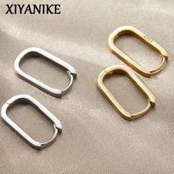 XIYANIKE Silver Color Korean New Trendy O-Shape Square Hoop Earrings For Women Simple Charm Elegant Jewelry Accessories