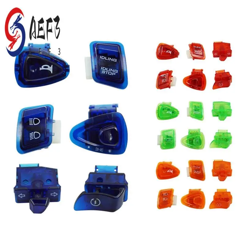 

AEF3-6Pcs For GY6 50Cc 125Cc 150Cc ATV Moped Scooter Motorcycle Heads Light Horn Dimmer Turn Single Switch Button
