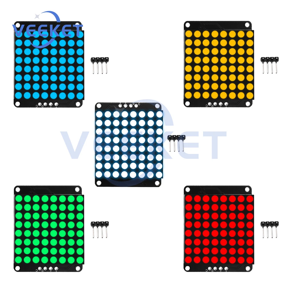 Módulo de pantalla de matriz de puntos LED de cátodo común, controlador Ht16K33, interfaz I2C, 8x8