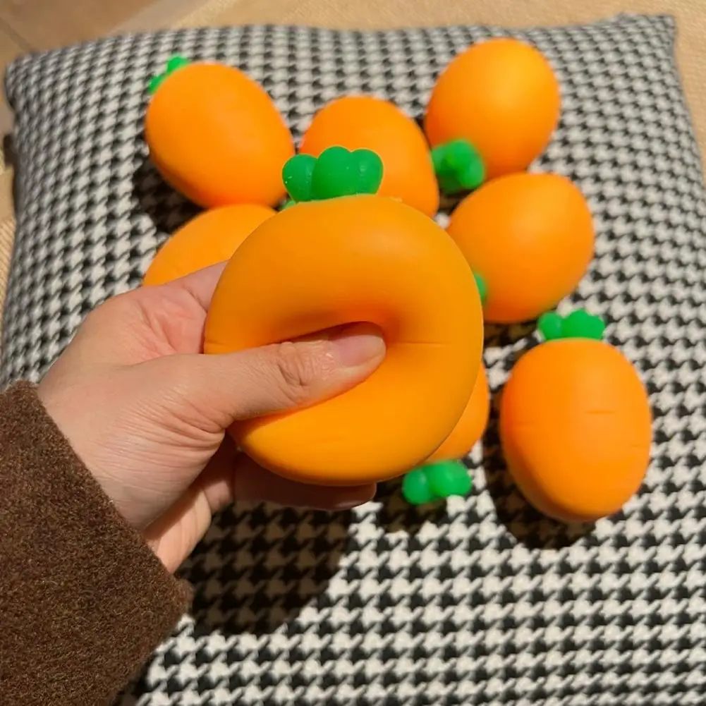 Kawaii Carrot Squishy Toy Soft Slow Rising Simulation Vegetable Stress Relief Fidget Toys for Kids Adults Decompression Gift