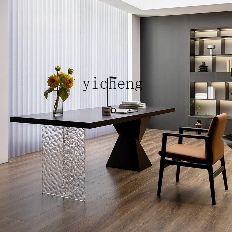 

LSL Home Minimalist Floating Desk Solid Wood Office Study Desk Double Desk
