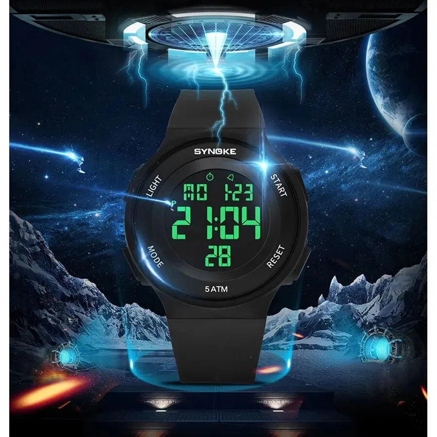 SYNOKE Student Outdoor Military Digital Watch For Men Fashion Retro Men Watch Sports Waterproof Men Watch Multifunctional