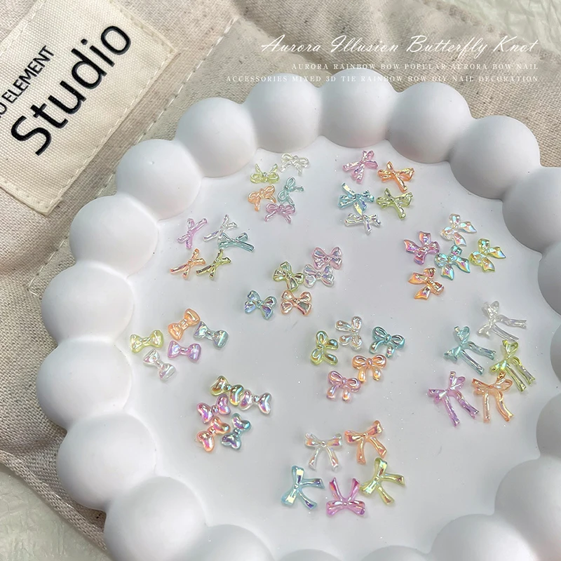 50 قطعة القوس الملونة مسمار الفن ملحق الوهمي AB اللون الراتنج الشريط الانحناء عمليات تجميل الأظافر الديكور سحر #5