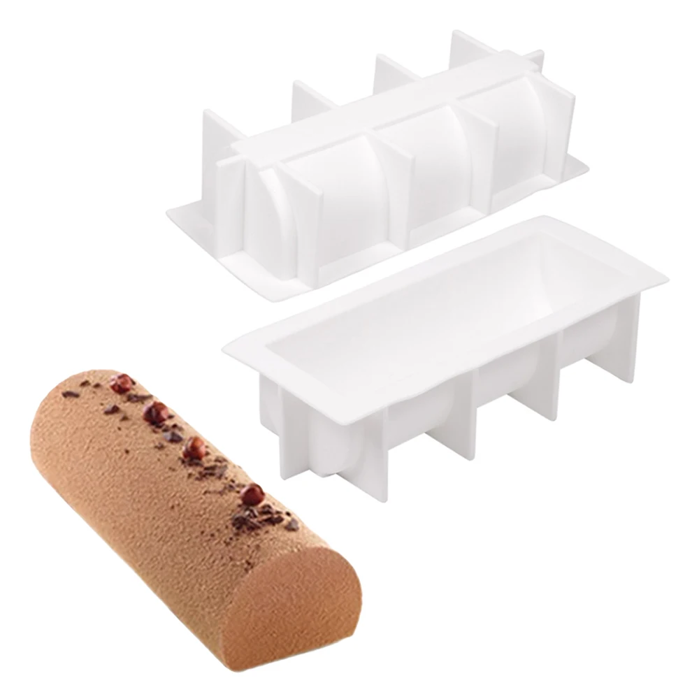 Christmas Long Strip Mousse Cake Moulds Food Grade Silicone Cake Molds French Mousse Mould Party Pastry Tray Kitchen Bakeware