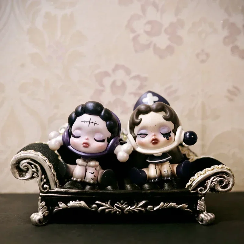 Doll Decoration Skullpanda  Ancient Castle Miniature Furniture Kawaii Room Accessories Dollhouse Home Ornament Toy Background