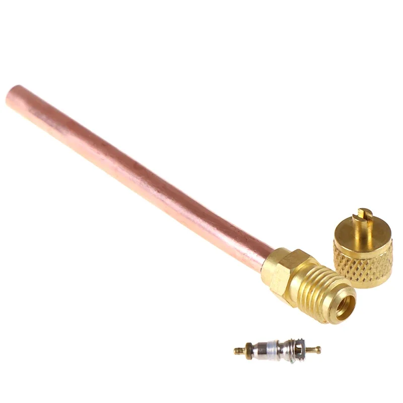 5 Piece Service/Access Valve 1/4" SAE 1/4" OD 4" Stem Strong Core AC Air Conditioner Refrigeration Access Valve New