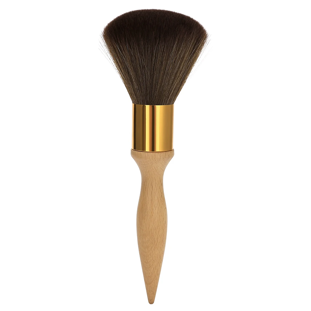 Salon Hairdressing Professional Soft Brush Neck Face Dust Removal  Cleaning Brush Wooden Handle  Anti-Static Styling Tool Brush
