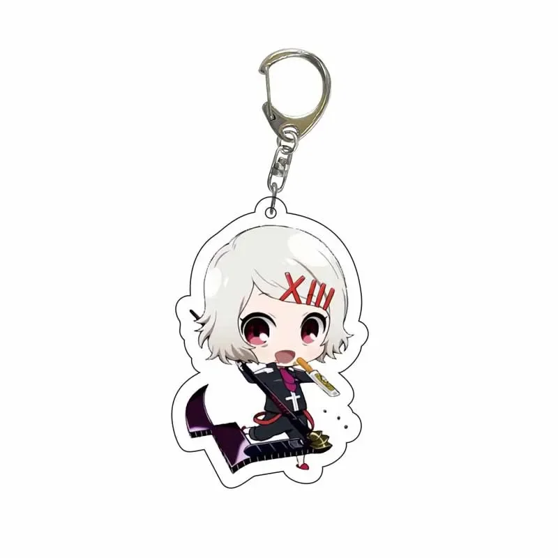 Anime Tokyo Ghoul Kaneki Ken Keychain Cosplay Acrylic Key Chain Pendant Keyring Prop