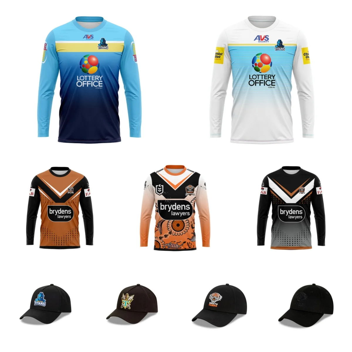 

2024 Rugby Wests Tigers/The Gold Coast Titans - Men's Long Sleeve Home and Away/ANZAC - High Quality Long Sleeve