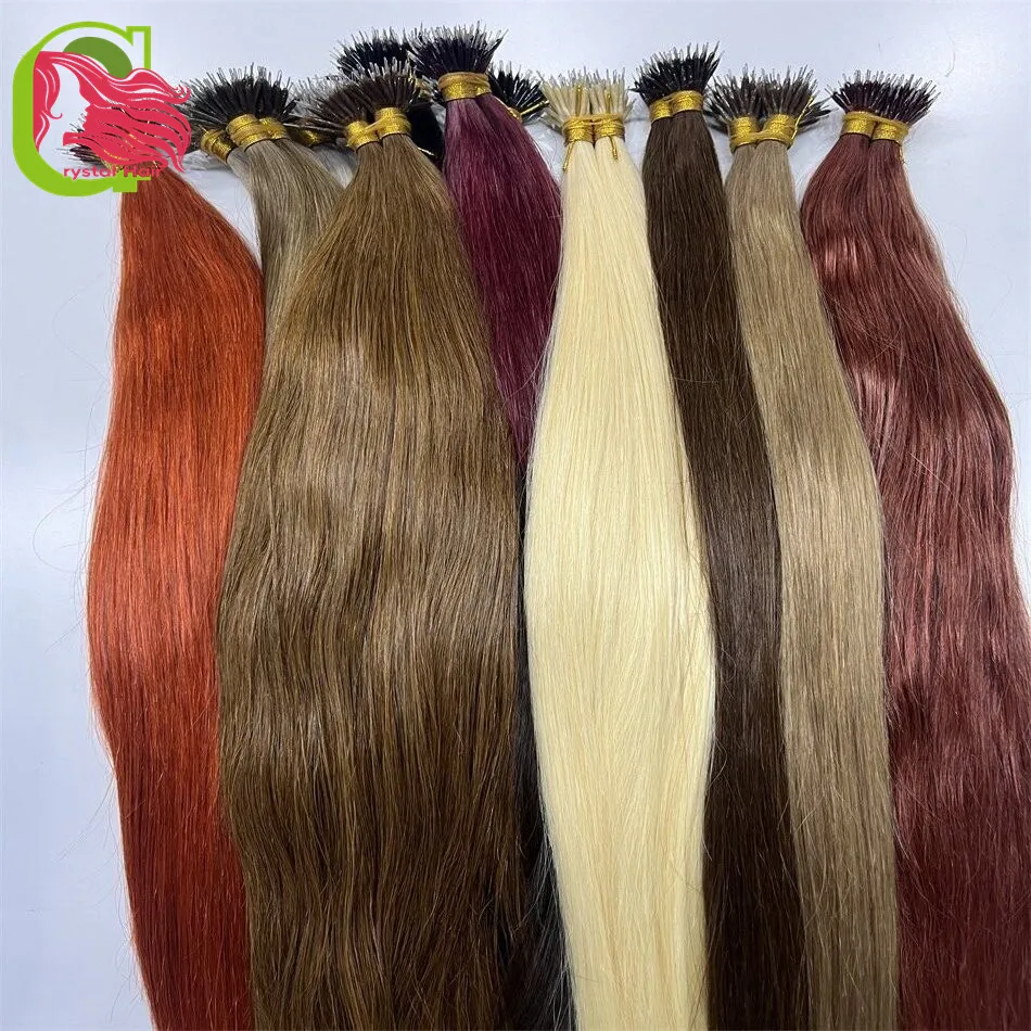 Nano Rings Micro Links Human Hair Extensions Natural Blonde Micro Bead Loop Pre Bonded Remy European Straight Hair 613 16-30inch