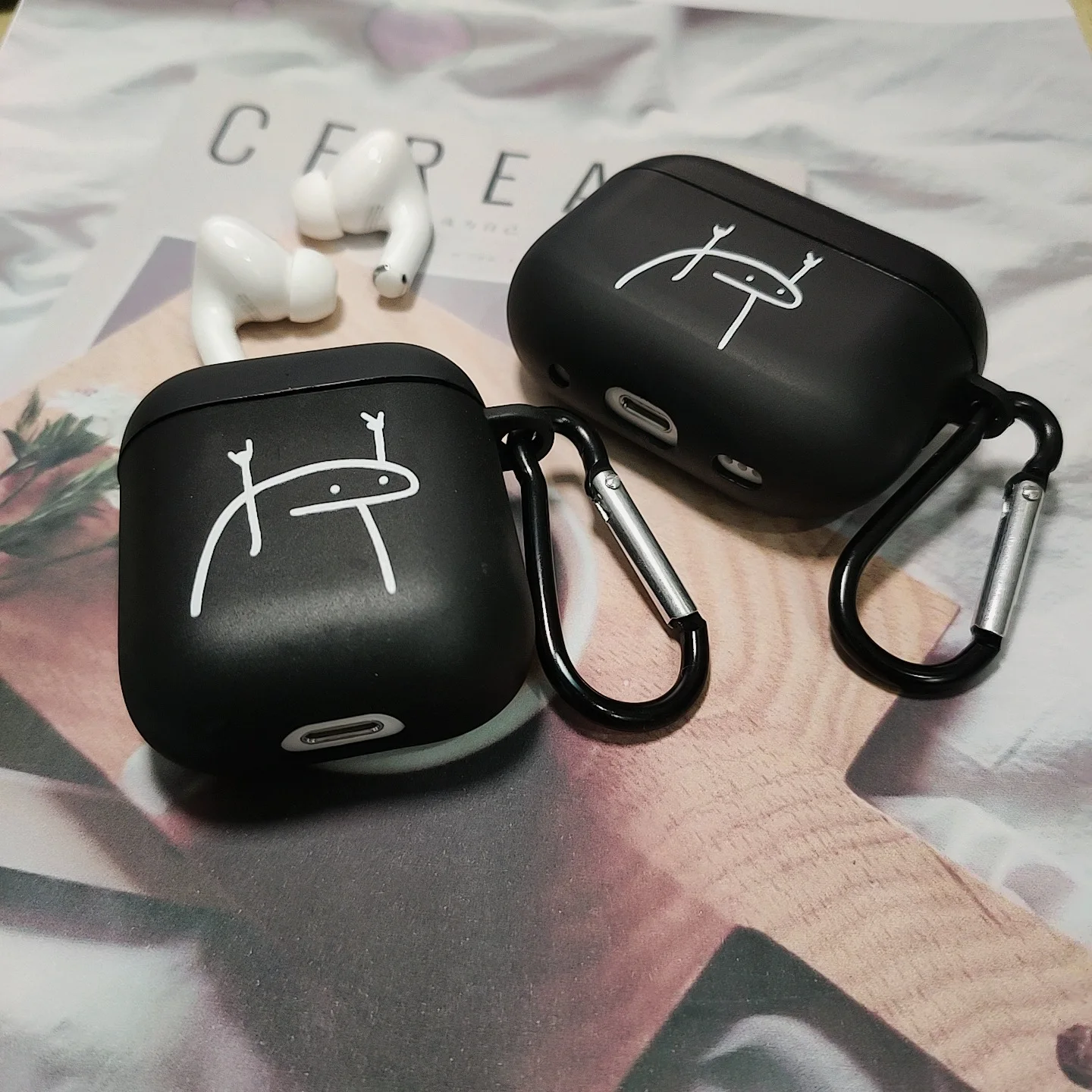 面白いマッチ棒フロストラインマン クリアイヤホンケース AirPods 3/2Pro用 ソフトカバー AirPods2/3/1用 保護アクセサリーシェル