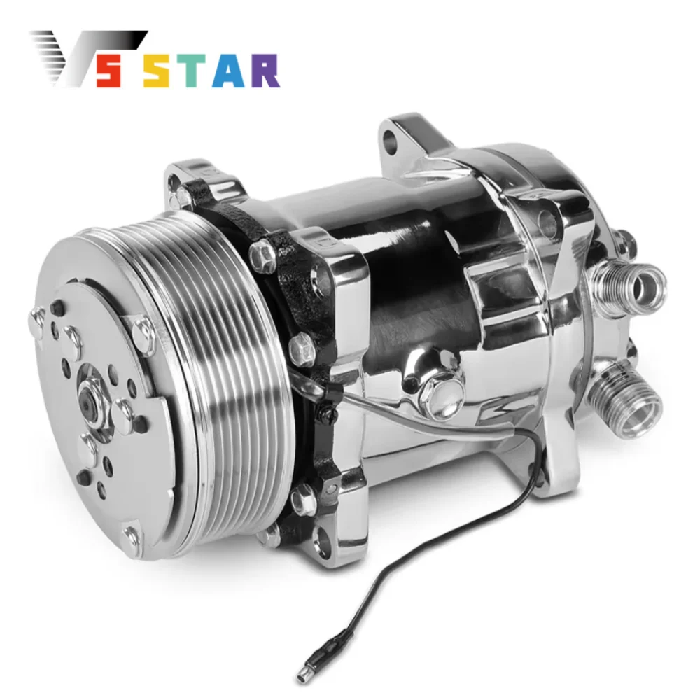 

HC5004C Высококачественный компрессор кондиционера с муфтой для Sanden 508 Style с 8 канавками, змеевидный ремень, алюминий AC-0331