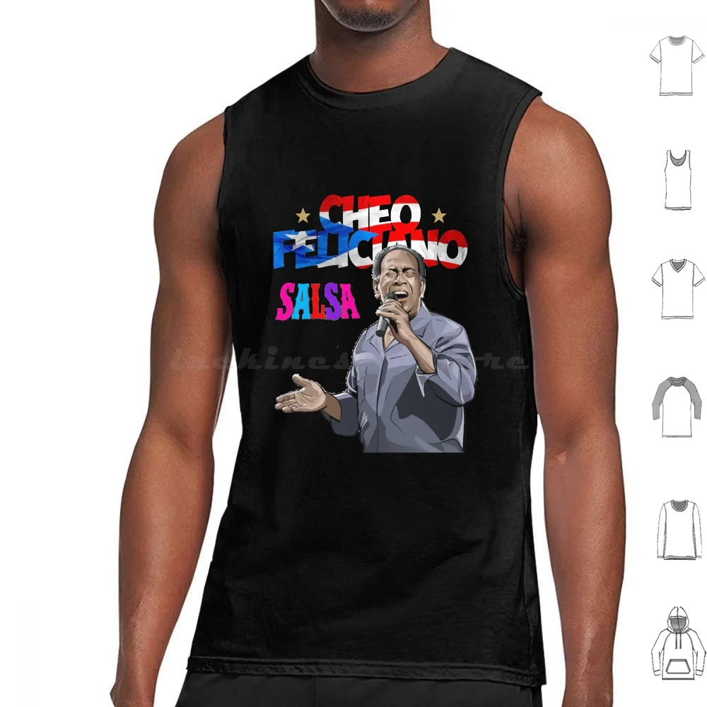 Cheo Feliciano Tank Tops Vest Sleeveless Salsa Fania Power Celia Cheo Hector Lavoe Joe Ruben Blades Decisiones