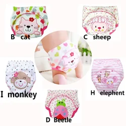 5Pcs Girls Training Pants Cotton Reusable Baby Diapers Waterproof Cloth Nappies Washable Learning 10-14KG