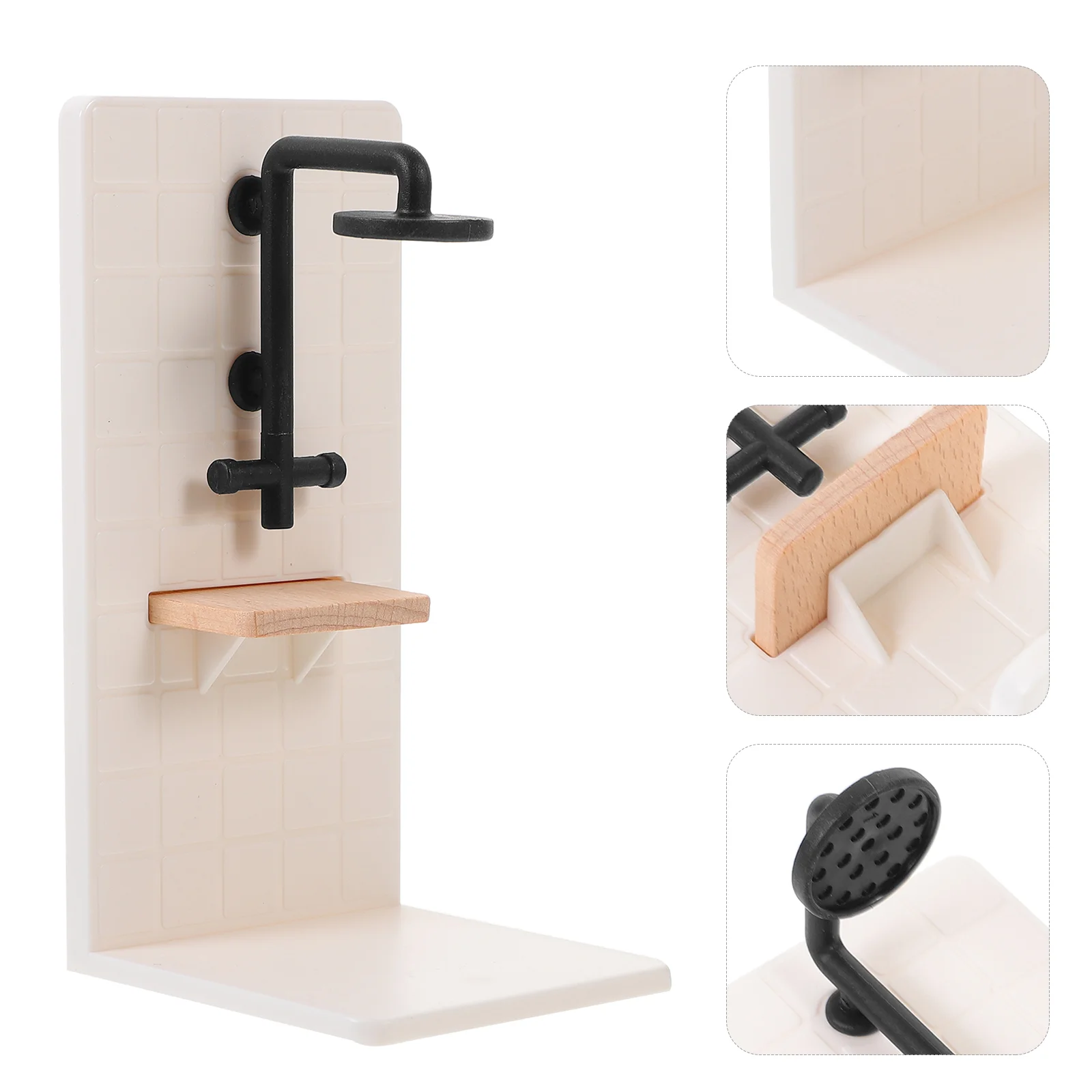 

Miniature 1:12 House Shower Room Furniture Realistic Mini Bathroom Sink Decor Supplies Plastic Wood Crafted Toy High