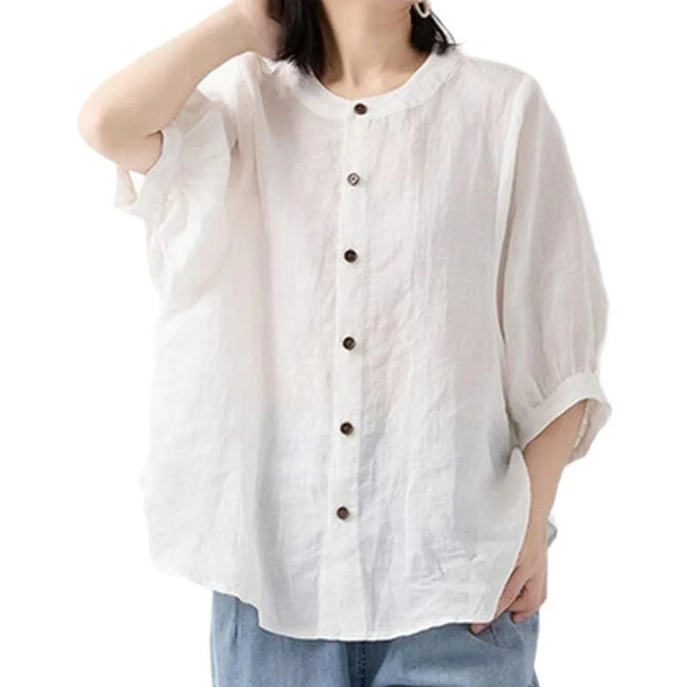 

Повседневные женские блузки из хлопка и льна с длинным рукавом, свободного кроя, в винтажном стиле, удобные, легкие, дышащие топы