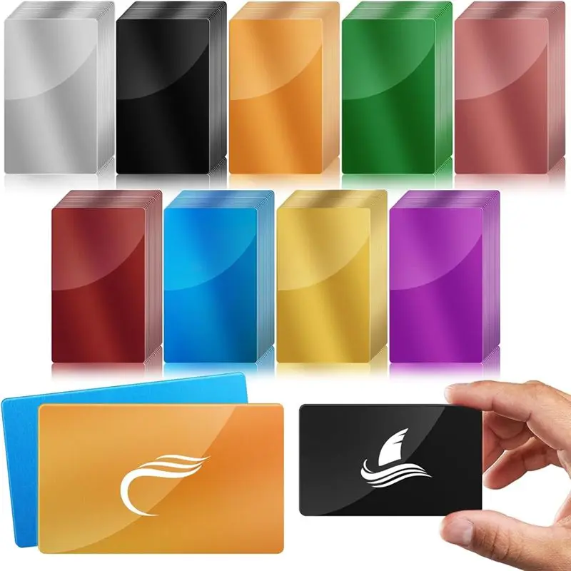 

Набор для гравировки SEWS-180: 180 шт. металлических заготовок, цветные алюминиевые листы для лазерной гравировки, визитки, подарочные карты для DIY-проектов