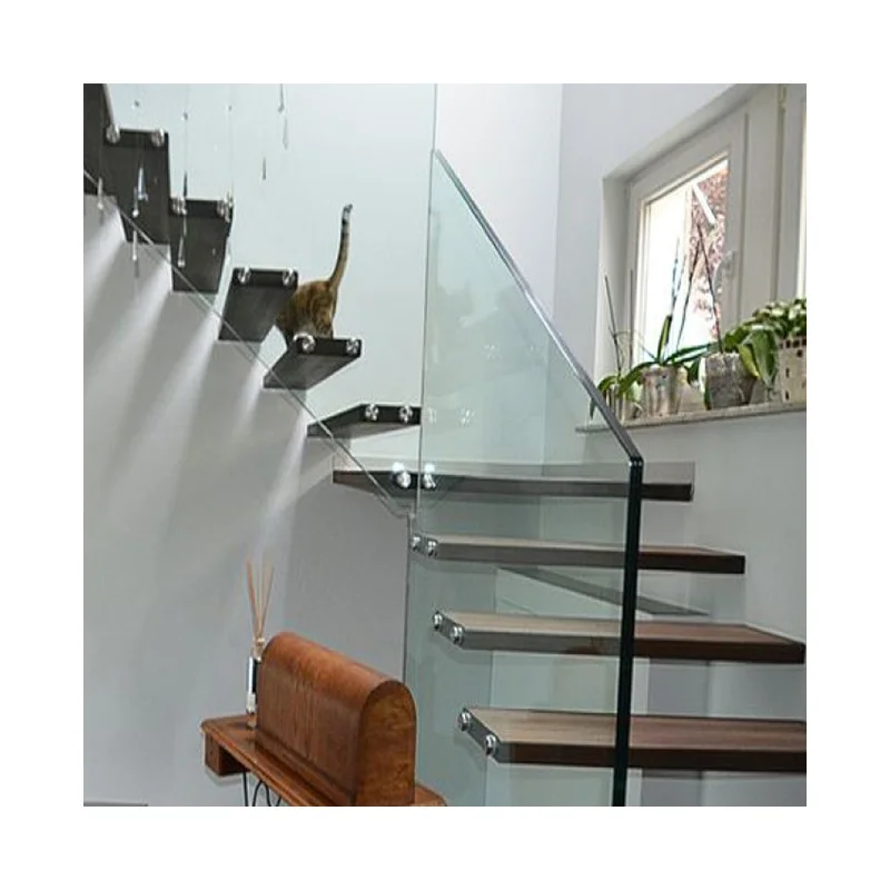 custom.Prefabricated Stairs Wall Side Stringer  Floating Staircase Steel Wood Loft Stair