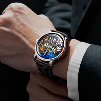 Haofa Mechanical watch Man Automatic Movement Lion Hollow Skeleton Luminous 316 Stainless Steel Wristwatch Sapphire Crystal 2265