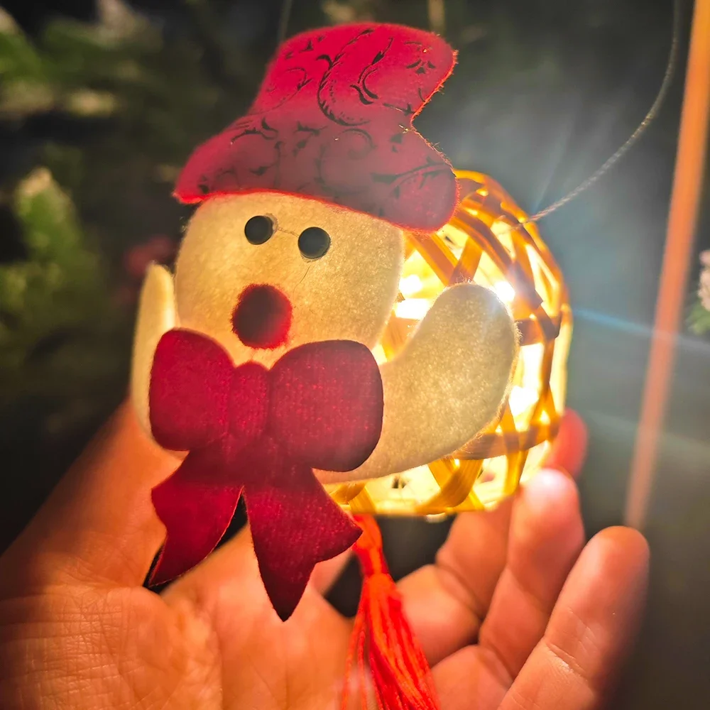 Linterna luminosa portátil de Navidad para niños, juguetes de linterna de bambú, paquete de Material hecho a mano de bricolaje, linternas decorativas de vacaciones, 3 piezas