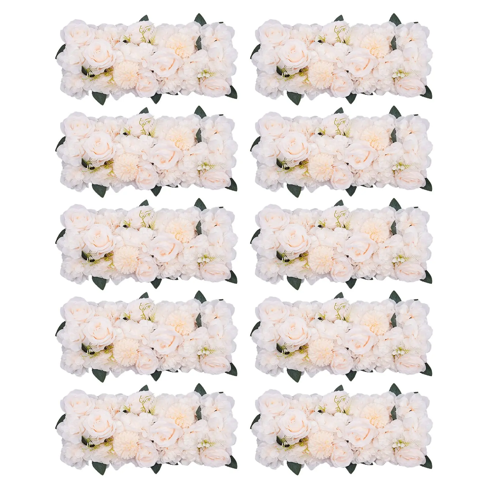 

10Pcs Wedding Dining Table Flower Centerpiece 20.5in Artificial Silk Rose Tables Runner Flowers Arrangements for Party Kitchen L