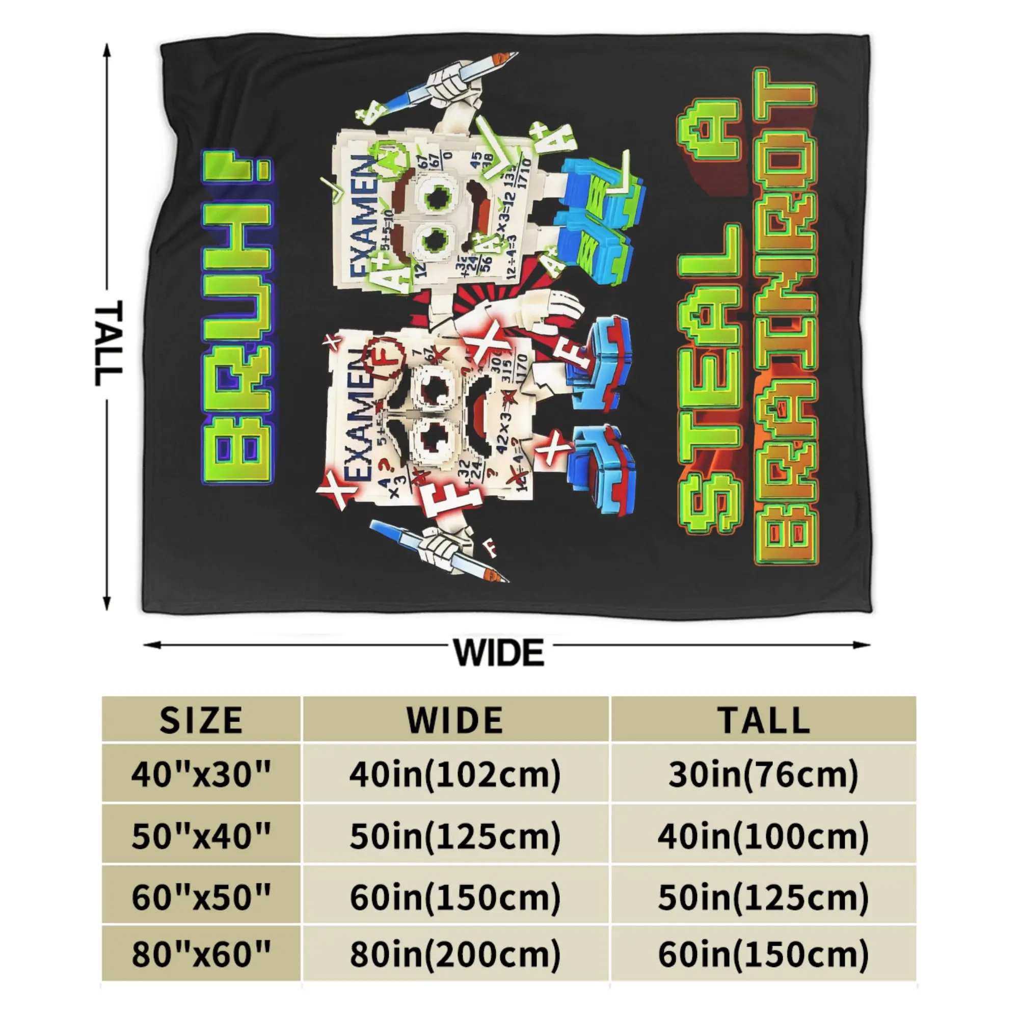 Bruh Yess Noo My Examen Brainrot سرقة بطانيات Brainrot الصوف متعددة الوظائف سوبر لينة رمي بطانية للمفارش السرير