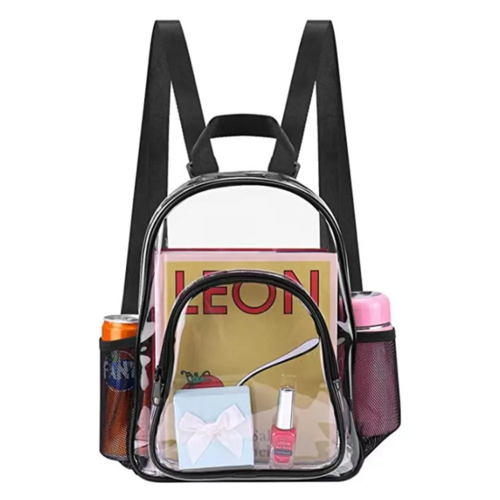 Clear PVC Bacpacks Men Simple Fashion Transparent Backpack Stadium Approved Women Large Capacity Durable Backpack for Concerts