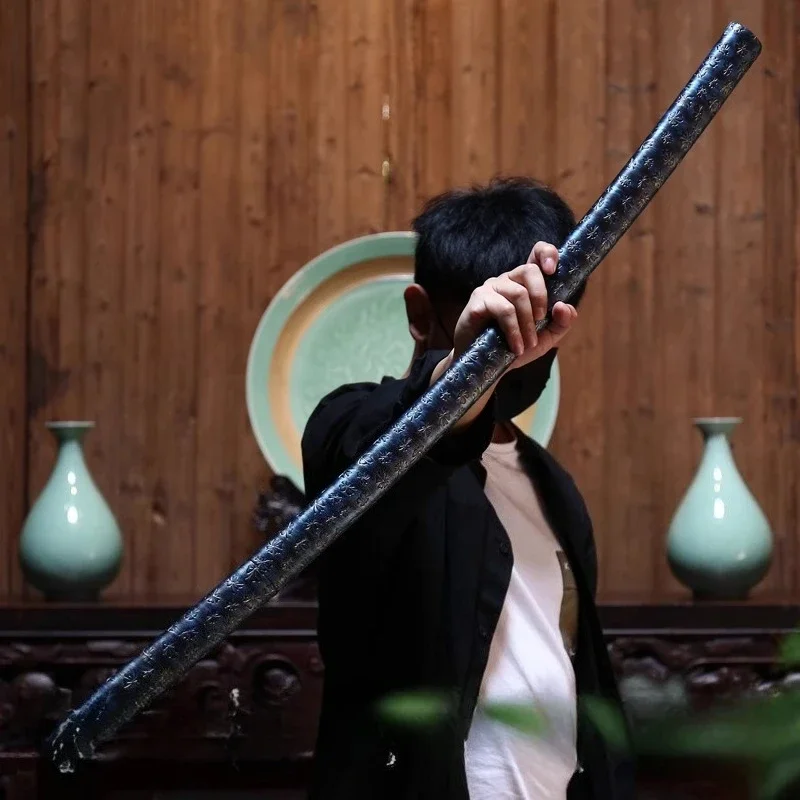

Bamboo Knife Japanese Iuhe Dao Sword Samurai Blade Sheathed Leather Training Prop Unbladed 99cm