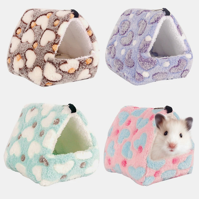 Random Color Cute Hamster House Winter Thickening Warm Soft Beds Small Animal Nest for Hamster Rabbit Squirrel Pet Mini Cage