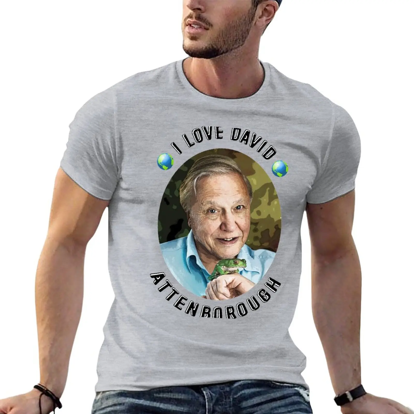 I Love David Attenborough T-Shirt hippie clothes sweat shirts Men's cotton t-shirt