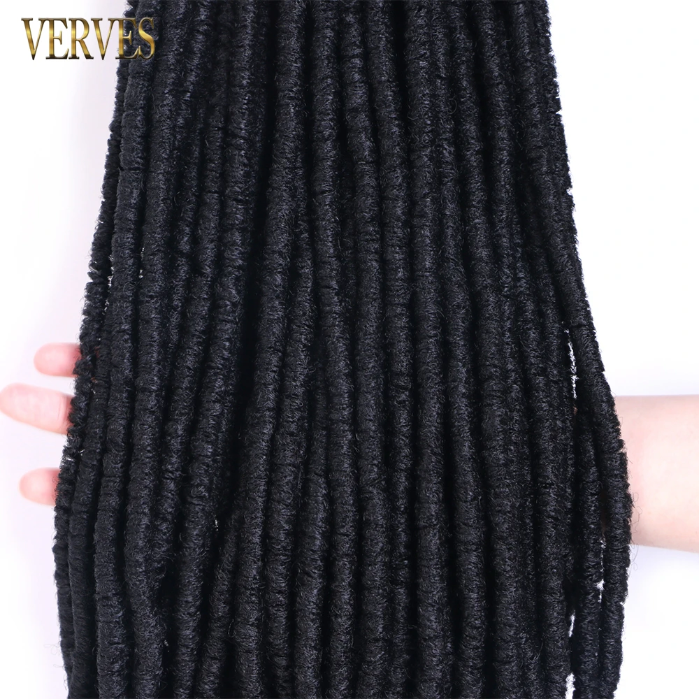 Rastas de pelo sintético de ganchillo para mujer, extensiones de trenzas de 14, 18 y 22 pulgadas, color negro