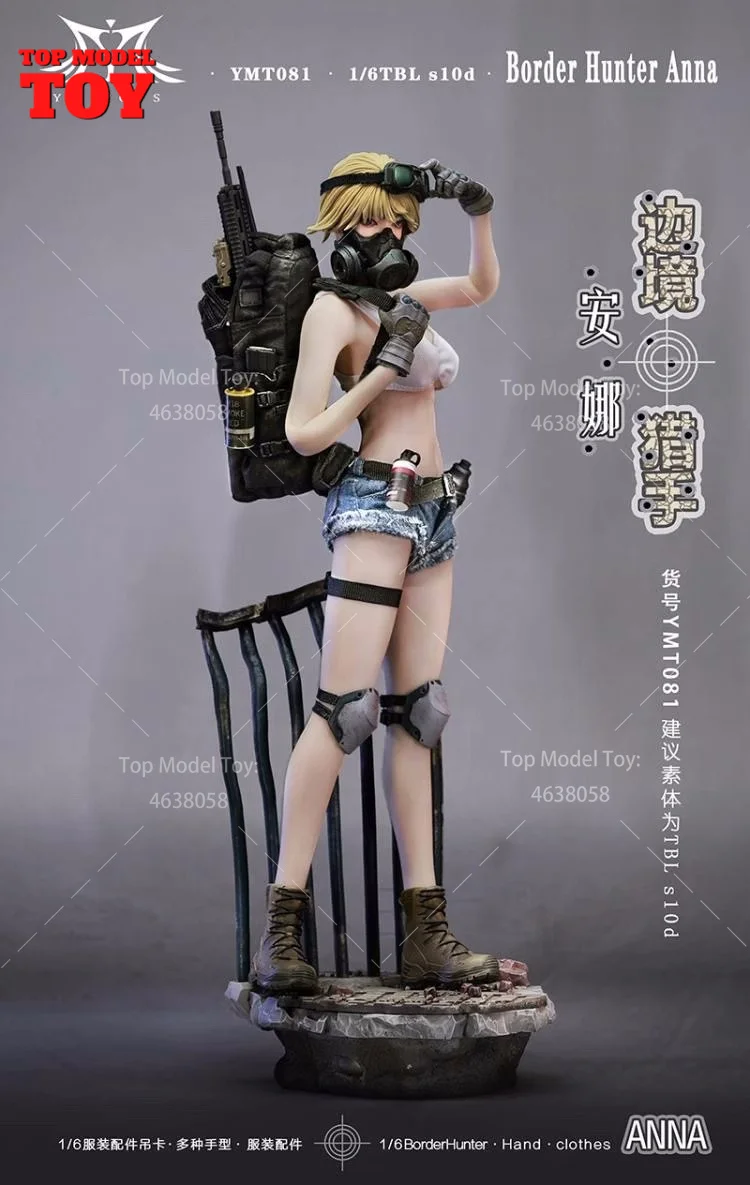 MTOYS YMT081 1/6 The Border Hunter Anna Female Head Sculpture For 12"  TBL S10D White Skin Soldier Action Figure Body Dolls Toy