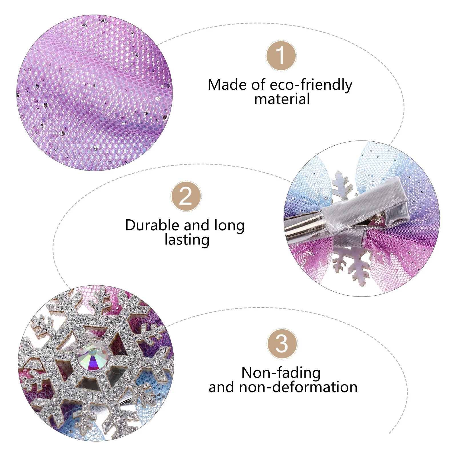 

4pcs Bow-Knot Hairpin Snowflake Design Christmas Hair Clips For Women Holiday Party Accessory Xmas Barrettes