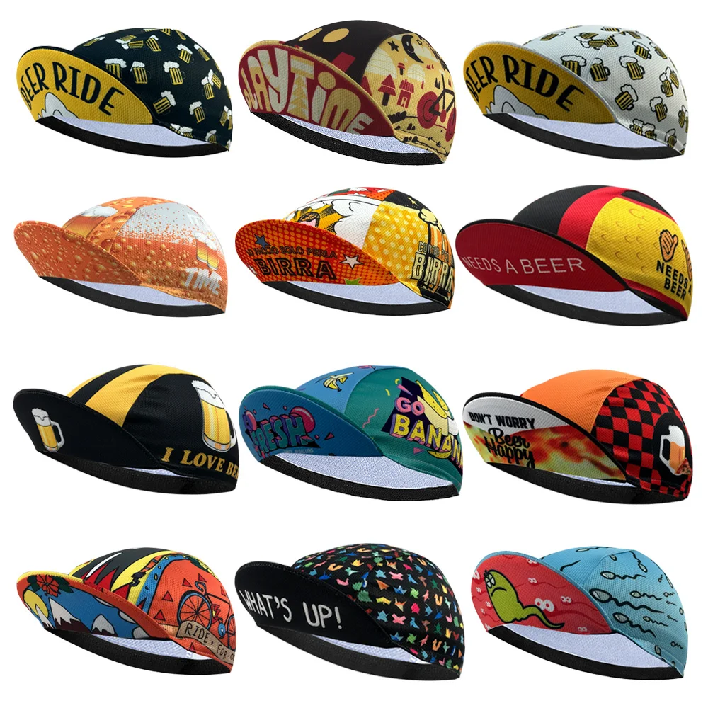

Classic Retro Cycling Caps Summer Breathable Beer Selection Colorful Quick-Drying Bike Hat Men and Women Road Bicycle Cap