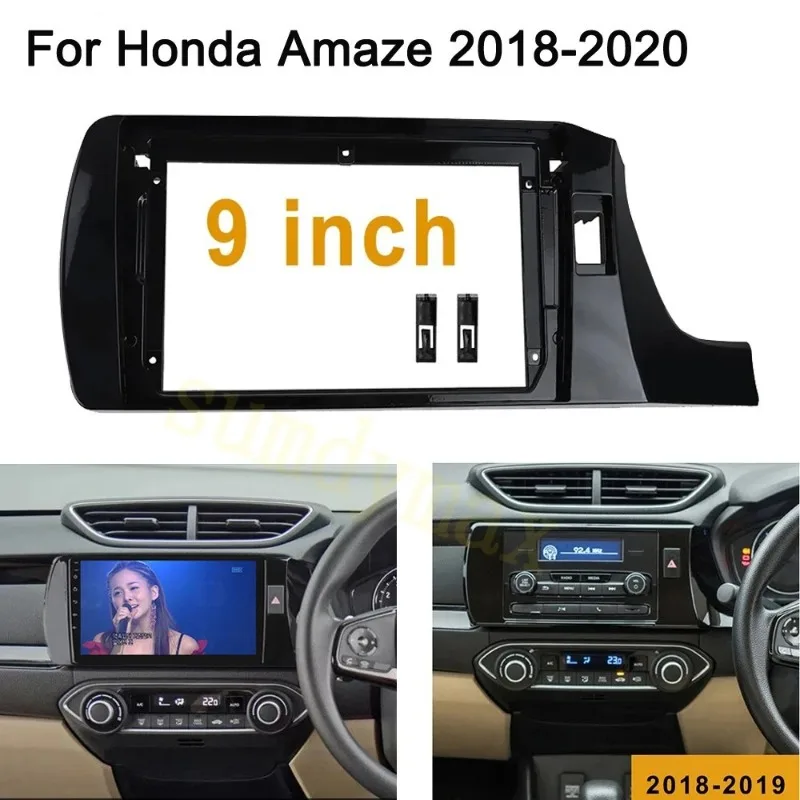 

9 inch Cars Fascias Radio Frame For 2018-2020 HONDA AMAZE Left and Right Android Auto Driving Car Panel Trim Dashboard Panel Kit