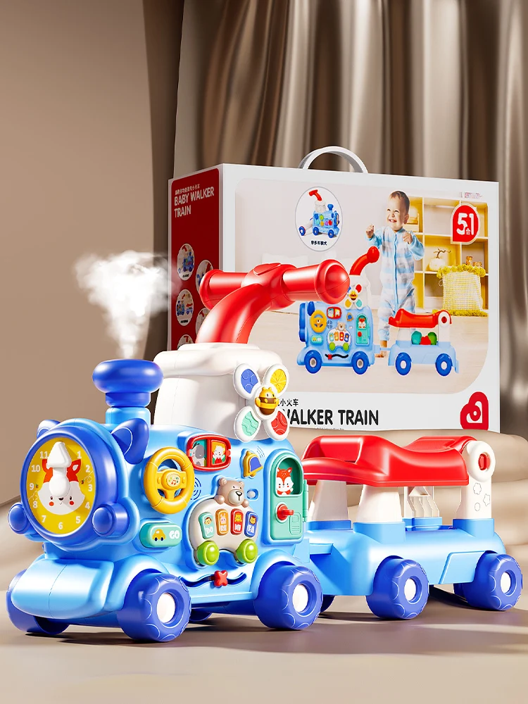

Baby Walker 6 Rounds Kids Train Vehicles With Music and Lightting Tractor Car Education Children Ride On Toy For 12 Months Gifts