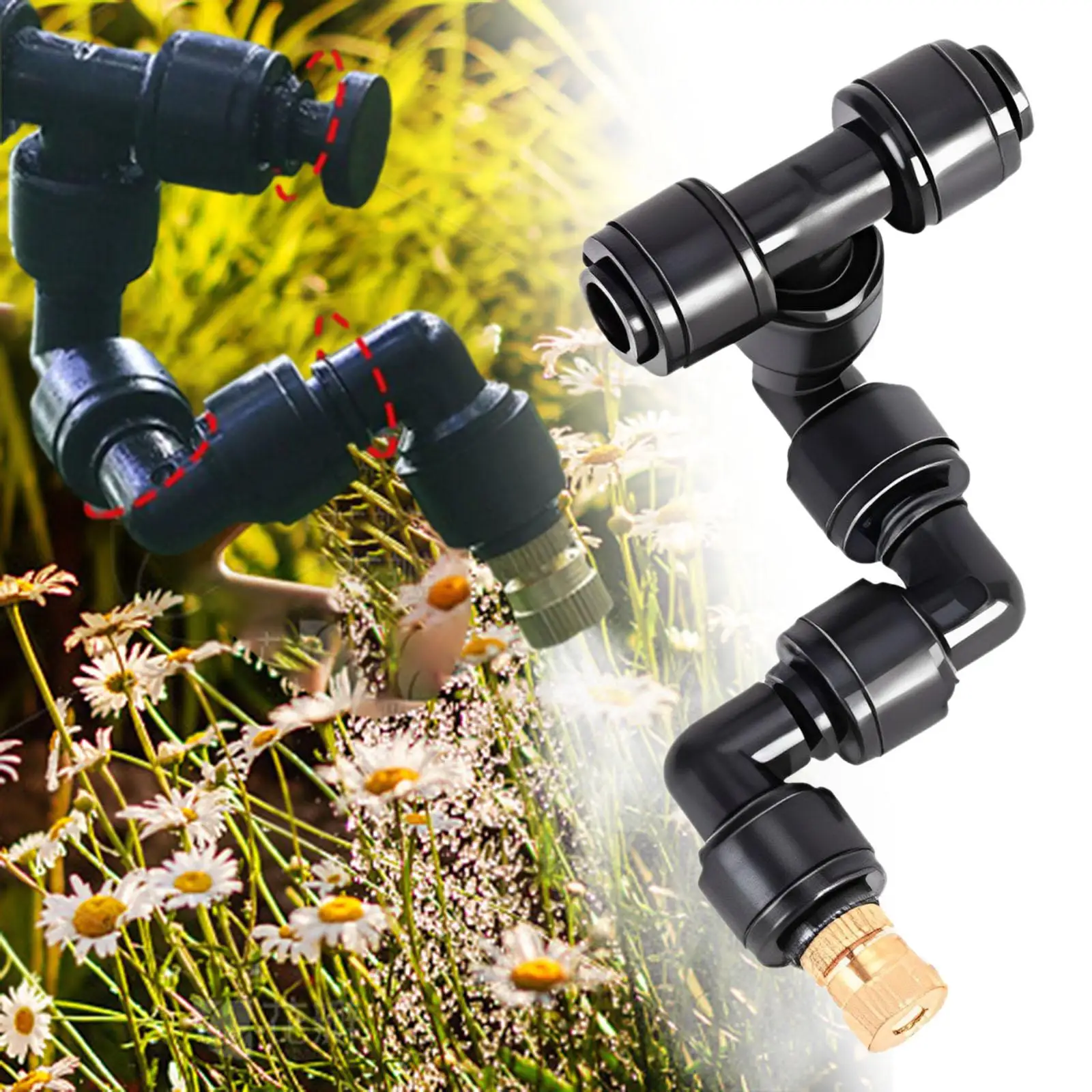 Spray Cooling System Misting Nozzle 360° Rotating Single Head Sprinkler Nozzle for Terrarium Tanks Multifunctional Accessories