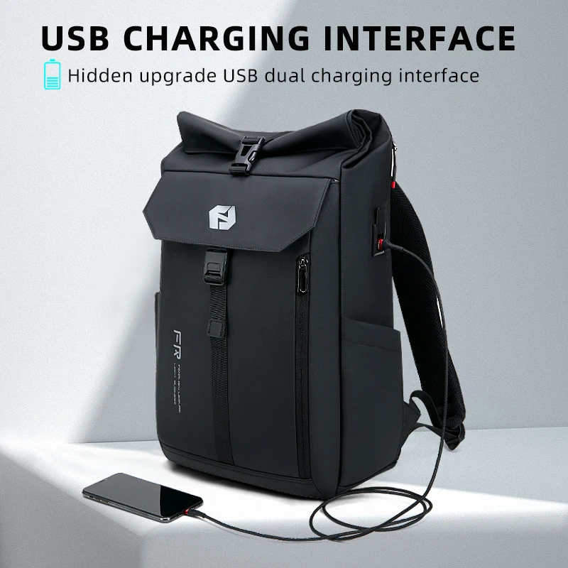 2023 New Fenruien Men Waterproof Traval Backpack USB Charging 26-30L Large Capacity Business Backpack Laptop School Bag