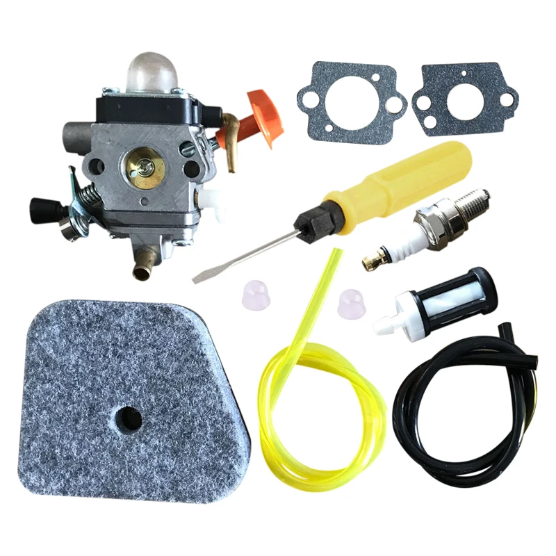 Conjunto Kit Carburador Carb C1q-s173 C1q-s174 Apto para Stihl Fr130t Fs110 Fs130 Fs130r Ht130 Ht131 Km130 C1q-s176 41801200611 11 Peças