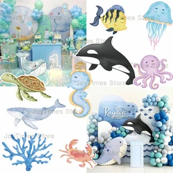 18/24/36inch Ocean Animals KT Board Party Decor Underwater Whale Shark Seahorse Turtle Baby Shower Birthday Party Backdrop
