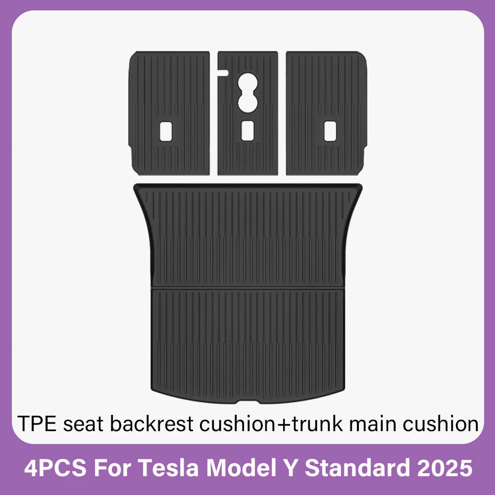 TPE Auto-Fußmatten für Neuen Tesla Model Y Standard 2025+ Wasserdichte Kofferraumauskleidung Rutschfeste Kofferraummatten Fußpolster Gepäckmatte ModelY