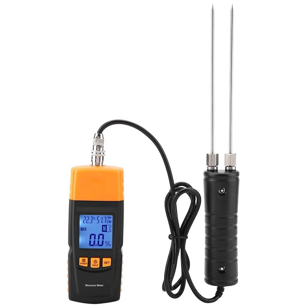 Digital Wood Moisture Meter Two Pins Wood Humidity Tester Timber Damp Detector Large LCD Display Hygrometer Woodworking Tools