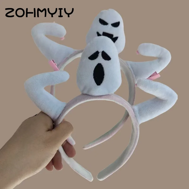 Funny Halloween Ghost Headband Spooky Party Ghost Hairband For Women Men Themed Party Cosplay Props Creative Hair Accessories