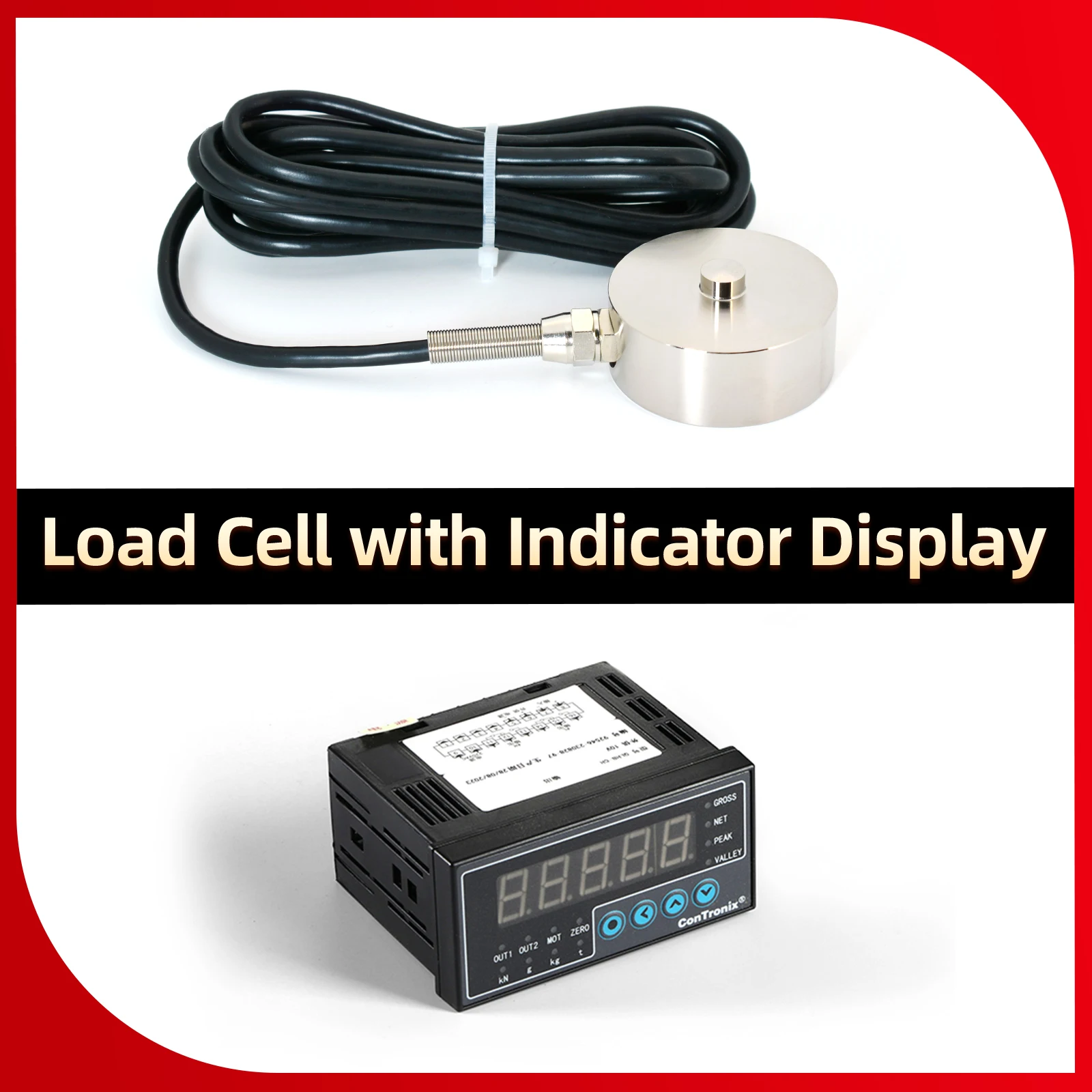 Датчик тензодатчика с индикаторным дисплеем, внешний диаметр 51, усилие давления и усилие сжатия, широкое напряжение переменного тока 100–240 В.