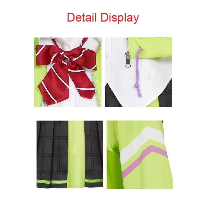 أنيمي هينوموري شيهو تأثيري حلي مشروع Sekai الملونة المرحلة ليو/تحتاج شيهو الأخضر موحدة مجموعة شعر مستعار هدية الكريسماس للنساء