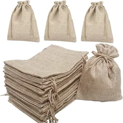 20Pcs Burlap Gift Bags with Drawstring Jute Bags Linen Sacks Storage Bags Burlap Bag for Wedding Favors Party Jewelry Pouches