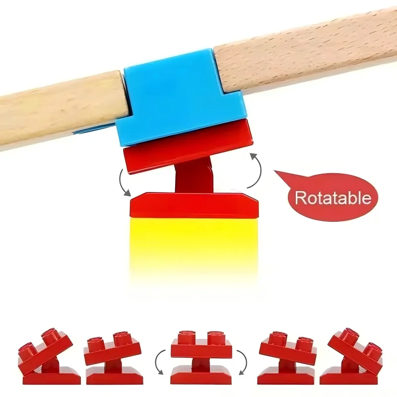 Alle Arten von Anschlüssen, Adaptern, Zugschienen-Zubehör aus Holz, universelle Kunststoff-Clips, passend für Holzschienenspielzeug der Marke – Detail 16