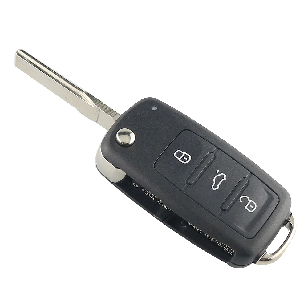 YIQIXIN-Flip Car Key Shell, Volkswagen Sharan, T5 Multivan, Caravelle, Assento, Golfe, Sagitar, Polo, MK6, Tiguan, Touareg, Passat